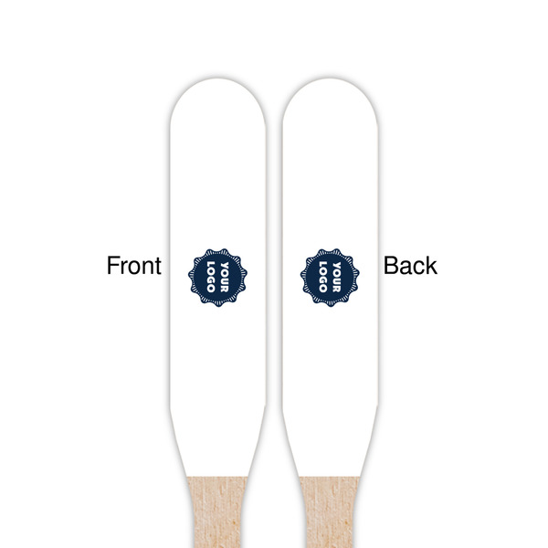 Logo Wooden Food Pick - Paddle - Double Sided - Front & Back