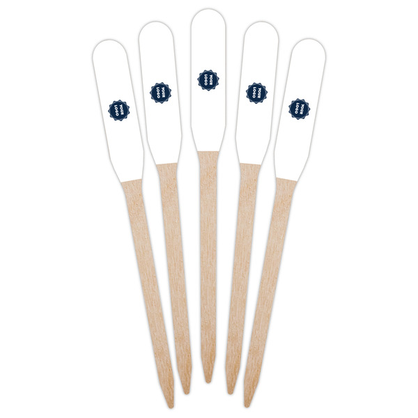 Logo Wooden Food Pick - Paddle - Fan View