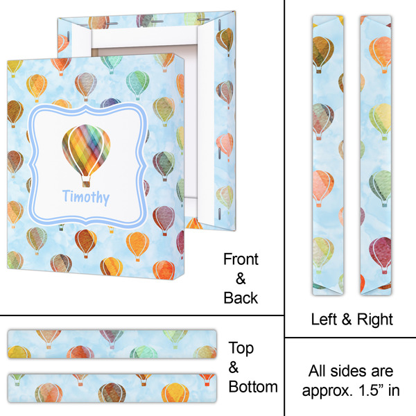 Watercolor Hot Air Balloons 11x14 - Canvas Print - Approval