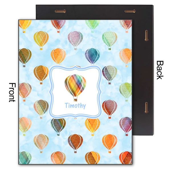 Watercolor Hot Air Balloons 11x14 Wood Print - Front & Back View