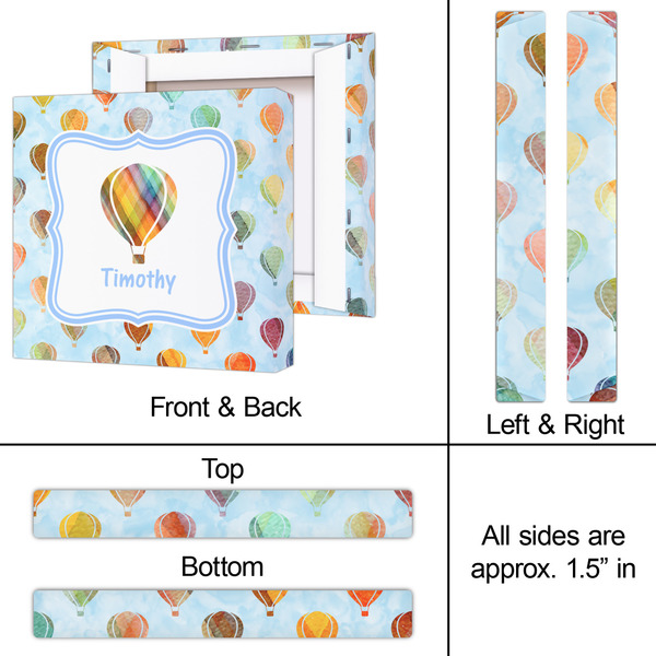 Watercolor Hot Air Balloons 12x12 - Canvas Print - Approval