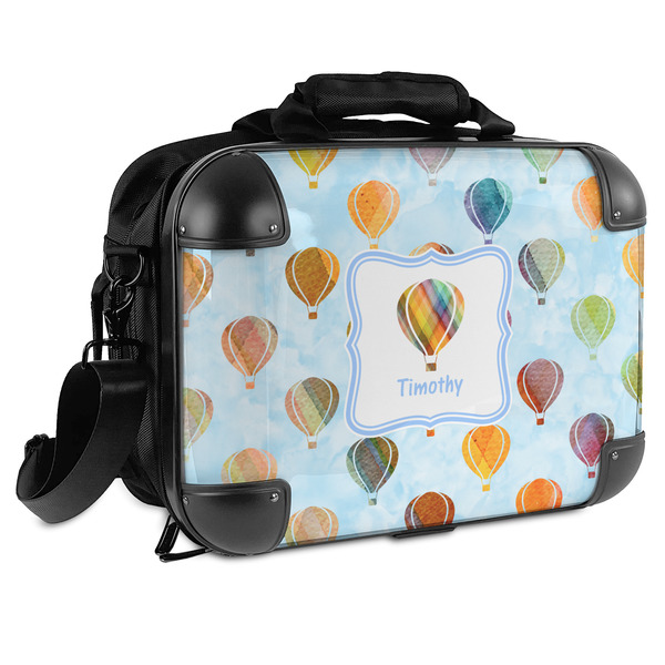 Custom Watercolor Hot Air Balloons Hard Shell Briefcase (Personalized)