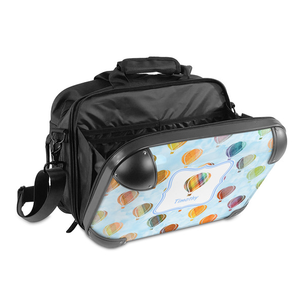 Watercolor Hot Air Balloons 15" Hard Shell Briefcase - Open
