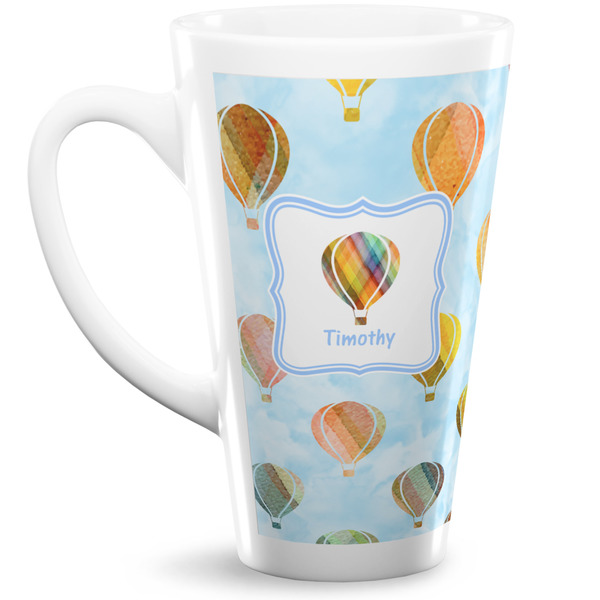 Custom Watercolor Hot Air Balloons Latte Mug (Personalized)