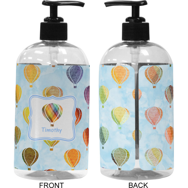 Watercolor Hot Air Balloons 16 oz Plastic Liquid Dispenser (Approval)