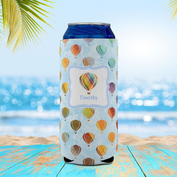 Watercolor Hot Air Balloons 16oz Can Sleeve - LIFESTYLE