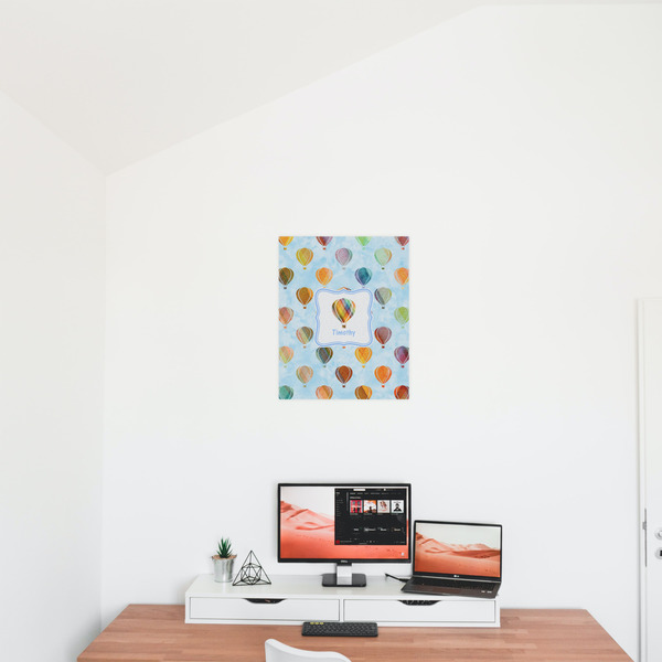 Watercolor Hot Air Balloons 16x20 - Matte Poster - On the Wall