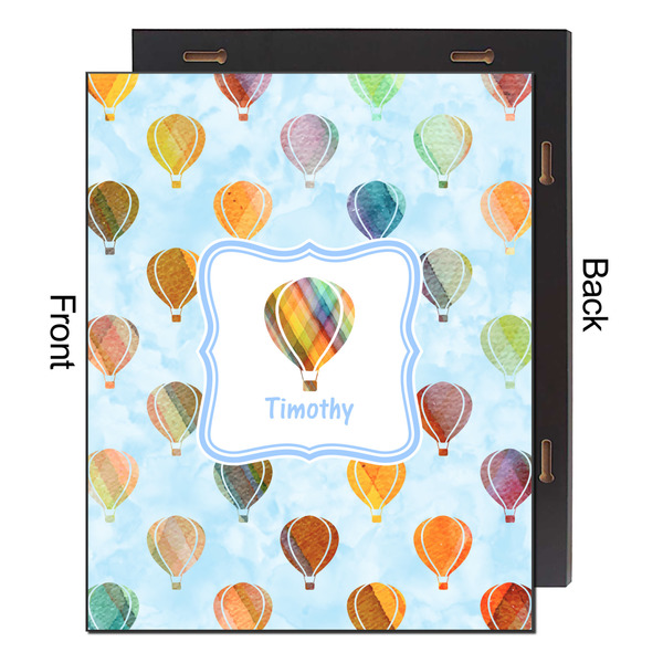 Watercolor Hot Air Balloons 16x20 Wood Print - Front & Back View