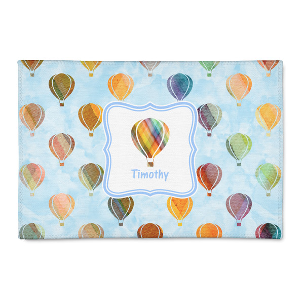Custom Watercolor Hot Air Balloons 2' x 3' Patio Rug (Personalized)