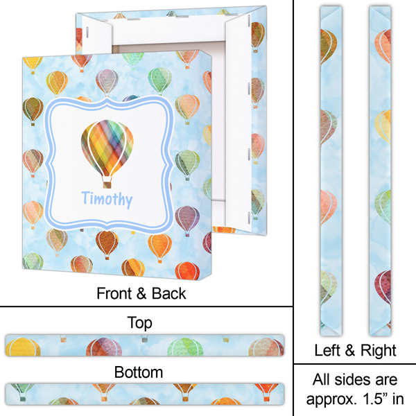 Watercolor Hot Air Balloons 20x24 - Canvas Print - Approval