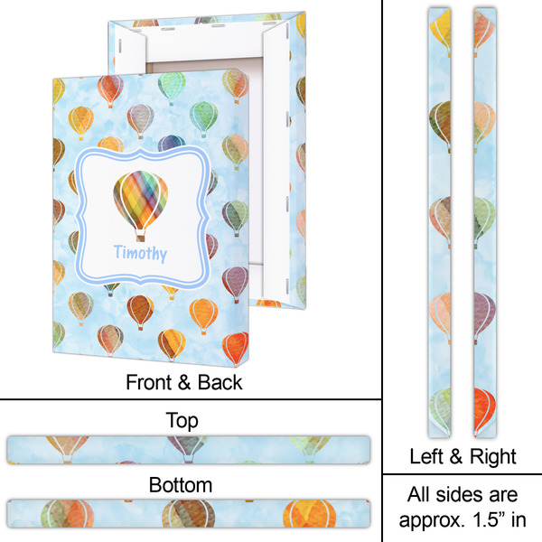 Watercolor Hot Air Balloons 20x30 - Canvas Print - Approval