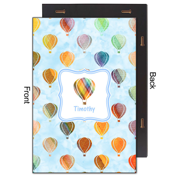 Watercolor Hot Air Balloons 20x30 Wood Print - Front & Back View