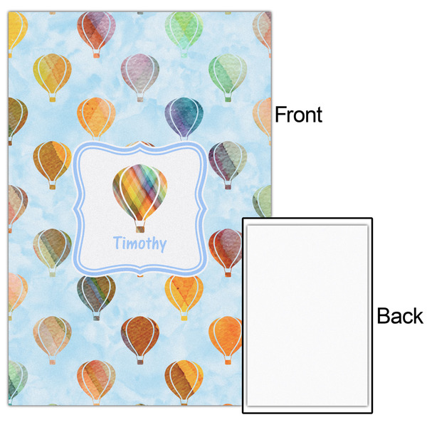Watercolor Hot Air Balloons 24x36 - Matte Poster - Front & Back