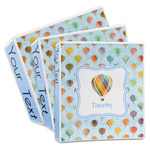 Watercolor Hot Air Balloons 3-Ring Binder (Personalized)