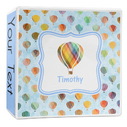 Watercolor Hot Air Balloons 3-Ring Binder - 2 inch (Personalized)