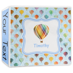 Watercolor Hot Air Balloons 3-Ring Binder - 3 inch (Personalized)