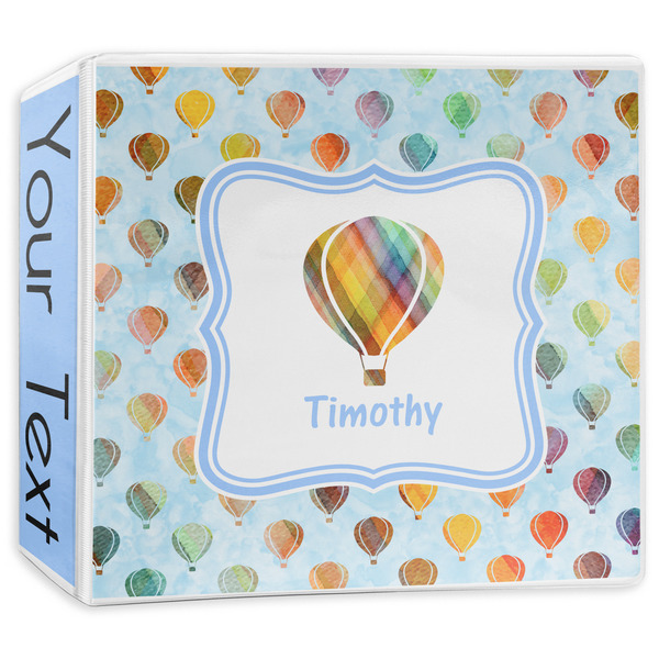 Custom Watercolor Hot Air Balloons 3-Ring Binder - 3 inch (Personalized)