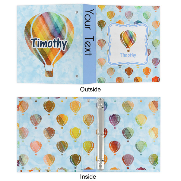 Watercolor Hot Air Balloons 3 Ring Binders - Full Wrap - 1" - APPROVAL