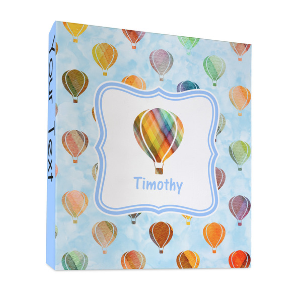 Custom Watercolor Hot Air Balloons 3 Ring Binder - Full Wrap - 1" (Personalized)