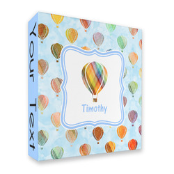 Watercolor Hot Air Balloons 3 Ring Binder - Full Wrap (Personalized)