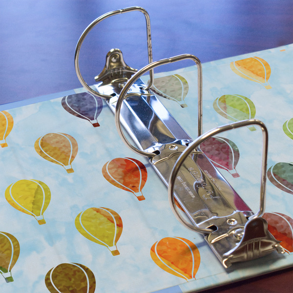 Watercolor Hot Air Balloons 3 Ring Binders - Full Wrap - 3" - DETAIL