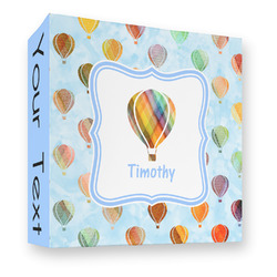 Watercolor Hot Air Balloons 3 Ring Binder - Full Wrap - 3" (Personalized)