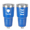 Watercolor Hot Air Balloons 30 oz Stainless Steel Ringneck Tumbler - Blue - Double Sided - Front & Back