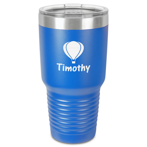 Custom Watercolor Hot Air Balloons 30 oz Stainless Steel Tumbler - Royal Blue - Single-Sided (Personalized)