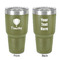 Watercolor Hot Air Balloons 30 oz Stainless Steel Tumbler - Olive - Double-Sided (Personalized)