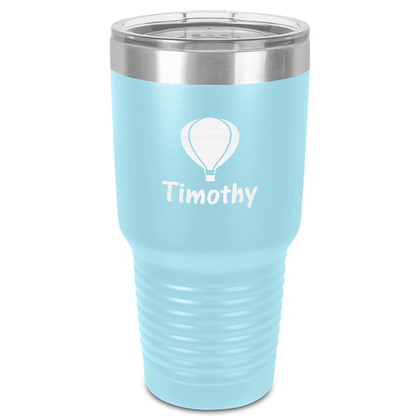 Custom Watercolor Hot Air Balloons 30 oz Stainless Steel Tumbler - Teal - Single-Sided (Personalized)