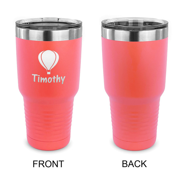 Watercolor Hot Air Balloons 30 oz Stainless Steel Ringneck Tumblers - Coral - Single Sided - APPROVAL