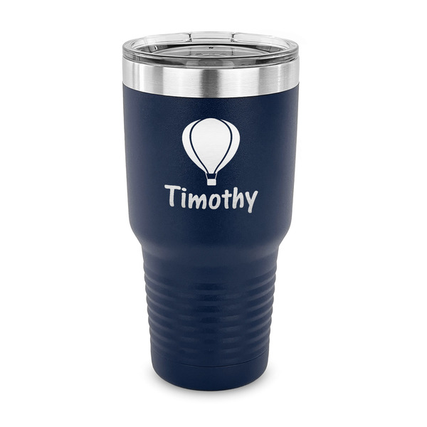Custom Watercolor Hot Air Balloons 30 oz Stainless Steel Tumbler - Navy - Single Sided (Personalized)