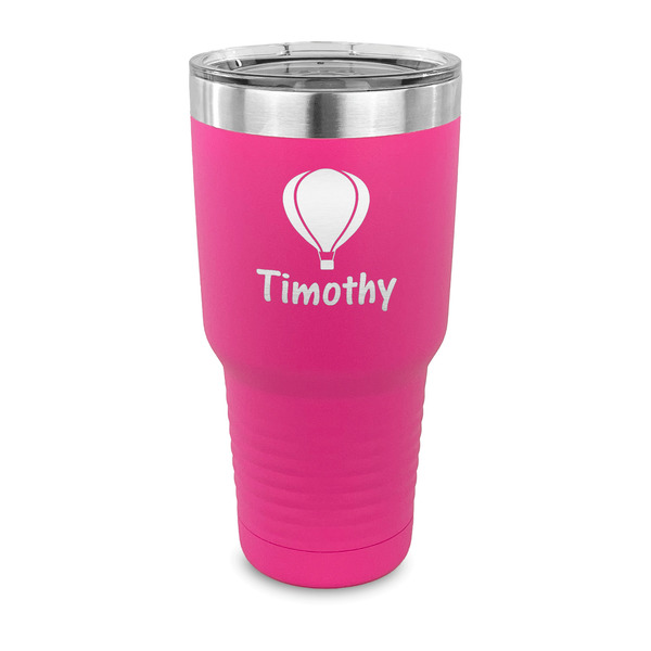 Custom Watercolor Hot Air Balloons 30 oz Stainless Steel Tumbler - Pink - Single Sided (Personalized)