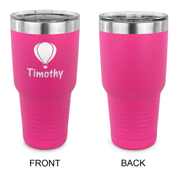 Watercolor Hot Air Balloons 30 oz Stainless Steel Ringneck Tumblers - Pink - Single Sided - APPROVAL