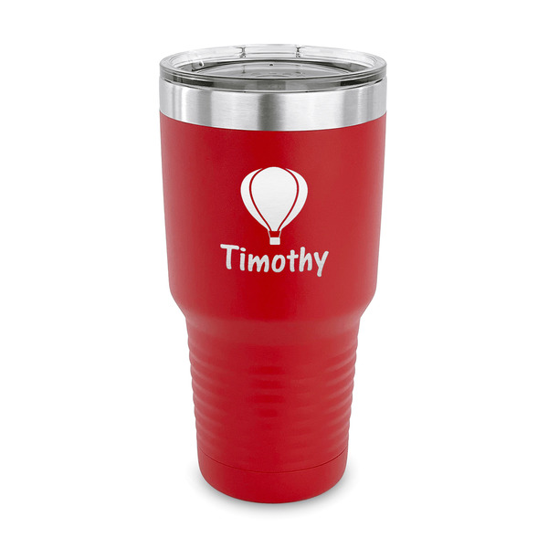 Custom Watercolor Hot Air Balloons 30 oz Stainless Steel Tumbler - Red - Single Sided (Personalized)