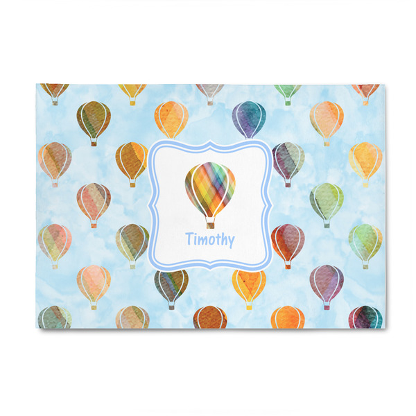 Custom Watercolor Hot Air Balloons 4' x 6' Indoor Area Rug (Personalized)
