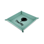 Watercolor Hot Air Balloons Faux Leather Dice Tray - 6" x 6" - Teal (Personalized)