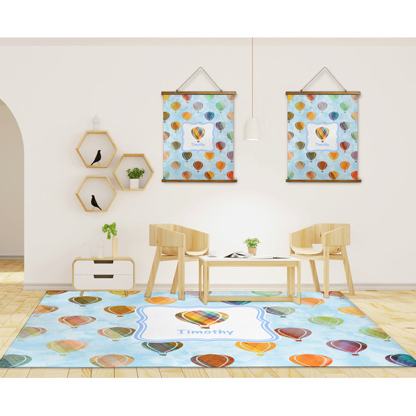 Watercolor Hot Air Balloons 8'x10' Indoor Area Rugs - IN CONTEXT