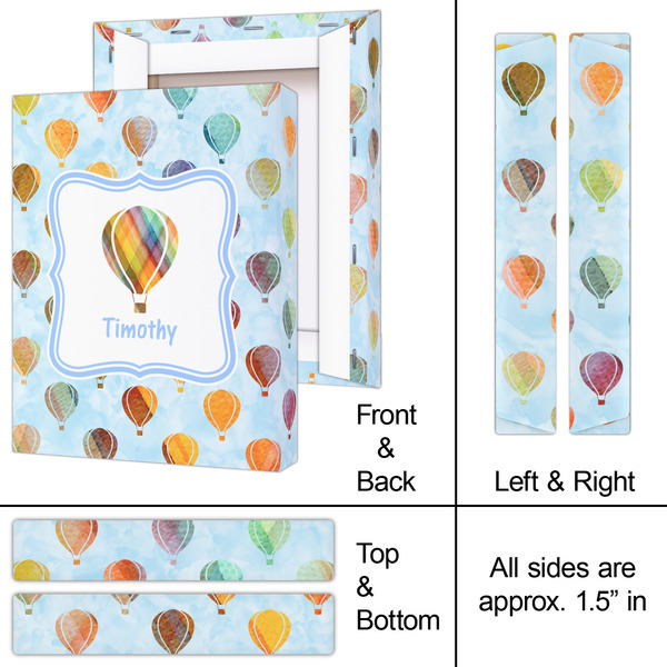 Watercolor Hot Air Balloons 8x10 - Canvas Print - Approval