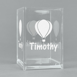 Watercolor Hot Air Balloons Acrylic Pen Holder (Personalized)