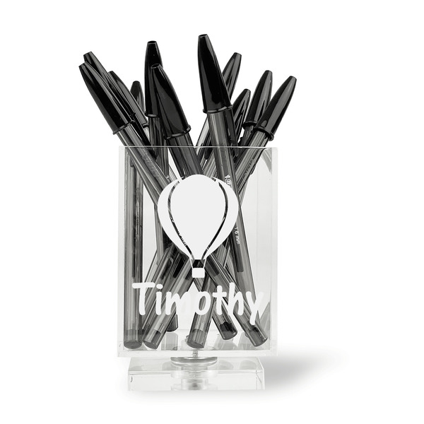 Watercolor Hot Air Balloons Acrylic Pencil Holder - FRONT