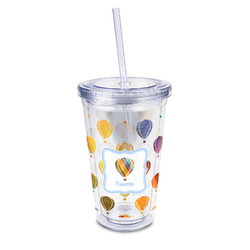 Watercolor Hot Air Balloons 16oz Double Wall Acrylic Tumbler with Lid & Straw - Full Print (Personalized)