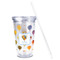 Watercolor Hot Air Balloons Acrylic Tumbler - Full Print - Front straw out