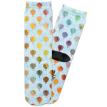 Watercolor Hot Air Balloons Adult Crew Socks (Personalized)
