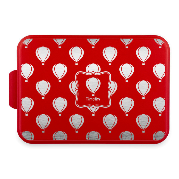 Custom Watercolor Hot Air Balloons Aluminum Baking Pan with Red Lid (Personalized)