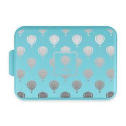 Watercolor Hot Air Balloons Aluminum Baking Pan with Teal Lid (Personalized)