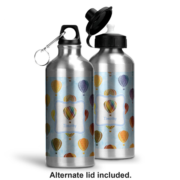 Watercolor Hot Air Balloons Aluminum Water Bottle - Alternate lid options