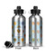 Watercolor Hot Air Balloons Aluminum Water Bottle - Front and Back