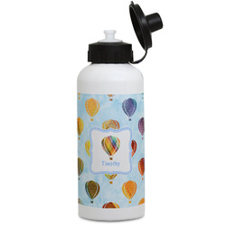 Watercolor Hot Air Balloons Water Bottles - Aluminum - 20 oz - White (Personalized)