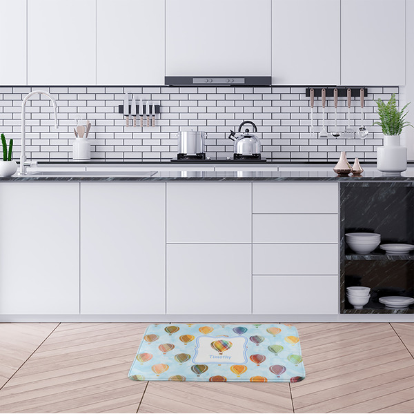 Watercolor Hot Air Balloons Anti-Fatigue Kitchen Mats - LIFESTYLE
